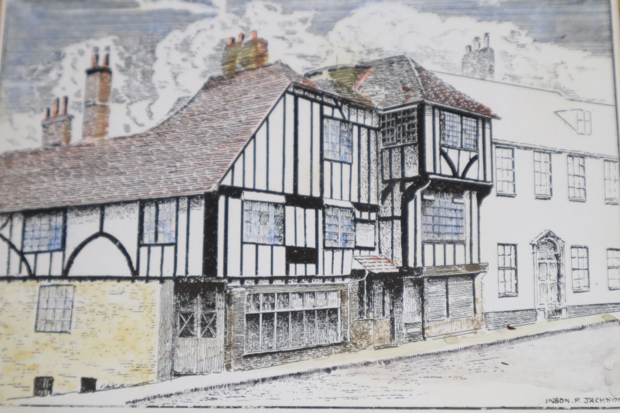 A group of assorted 19th century and later watercolours and prints, depicting scenes in and around Lewes, including Fatal Railway Acci